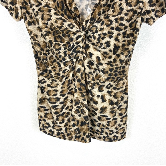 MissMoly Leopard Print Shirt Sleeve Blouse Size XL - Picture 4 of 7